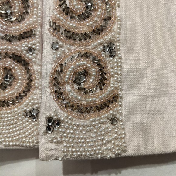 Della Roufogali Ivory Beaded Cocktail Wedding Blazer & Tank Top Set Size… - Picture 15 of 17